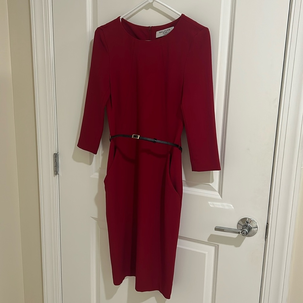 MM LaFleur like new red Etsuko dress with belt